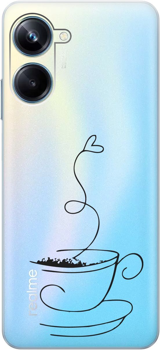 

Силиконовый чехол на Realme 10 Pro "Coffee Love" прозрачный, Прозрачный;черный, 158598