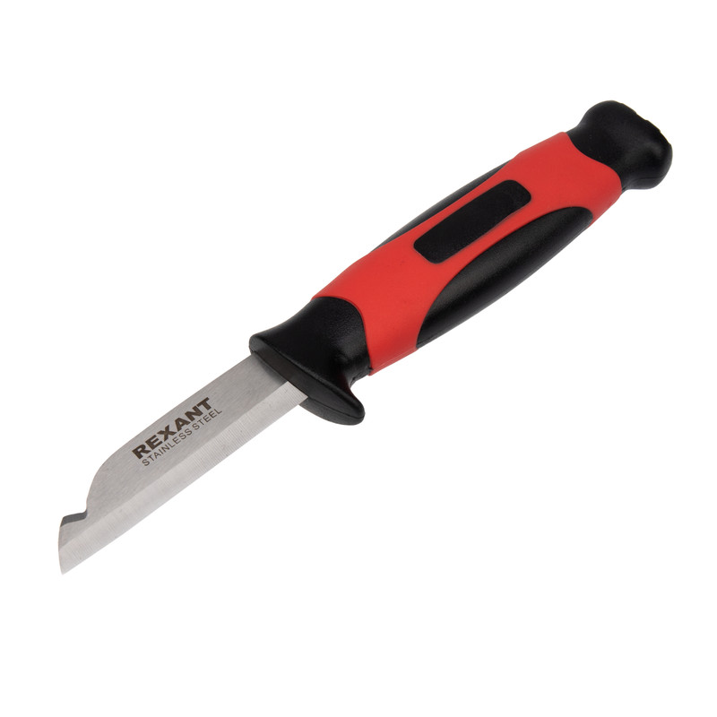 Нож монтажника с чехлом лезвие 67 мм Rexant фиксированное левое лезвие для ножа пневматического qg 101 mighty seven