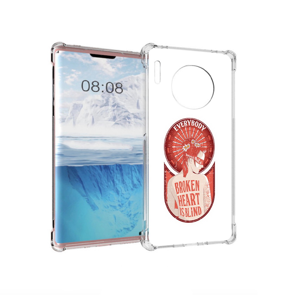 

Чехол MyPads Tocco для Huawei Mate 30 Pro девушка разбитое сердце, Прозрачный, Tocco