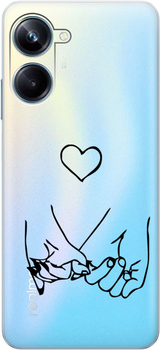 

Силиконовый чехол на Realme 10 Pro "Lovers Hands" прозрачный, Прозрачный;черный, 158598