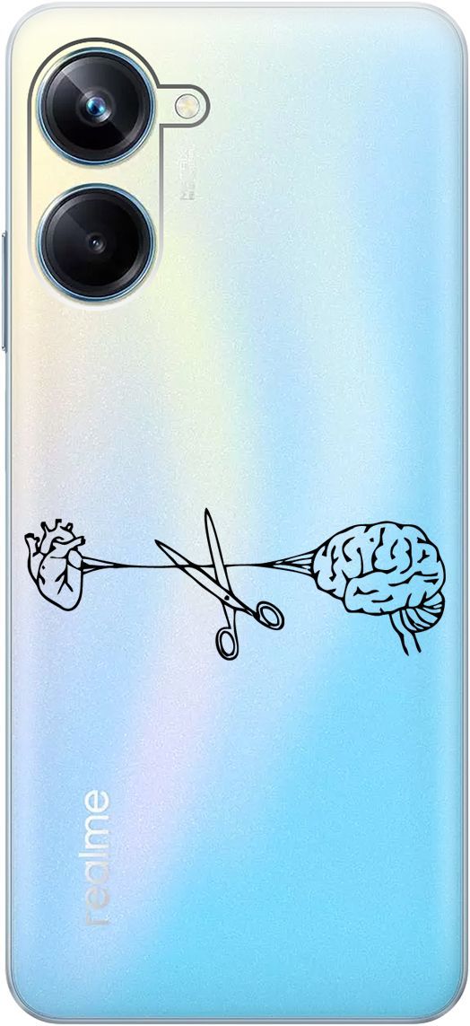 

Силиконовый чехол на Realme 10 Pro "Cut It" прозрачный, Прозрачный;черный, 158598