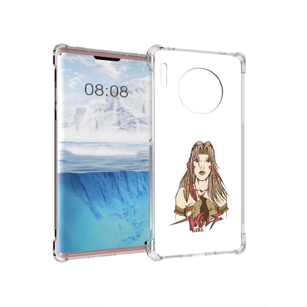 

Чехол MyPads Tocco для Huawei Mate 30 Pro девушка волк, Прозрачный, Tocco