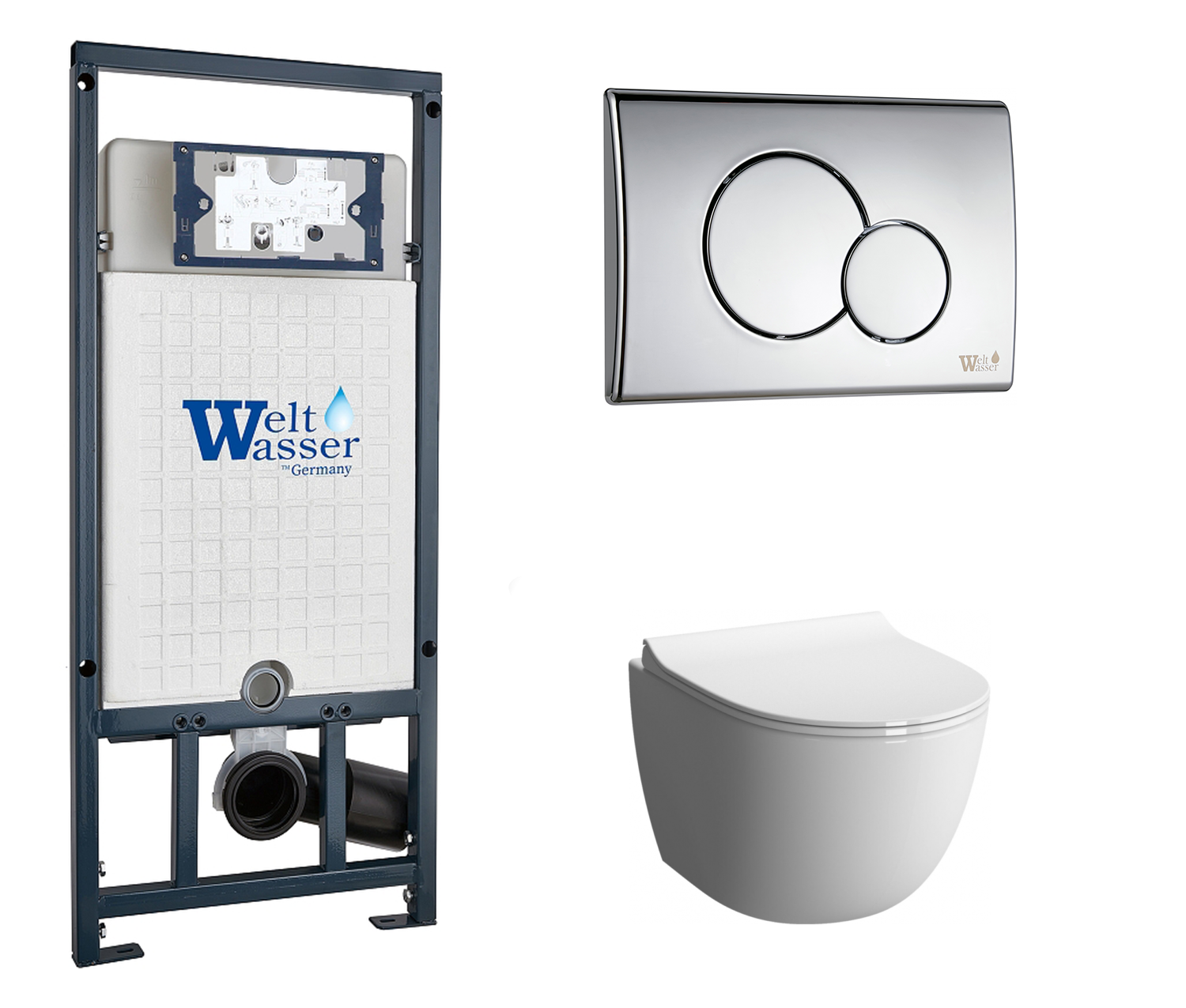 

Комплект: инсталляция WeltWasser Marberg 507 + унитаз Sento с кнопкой хром