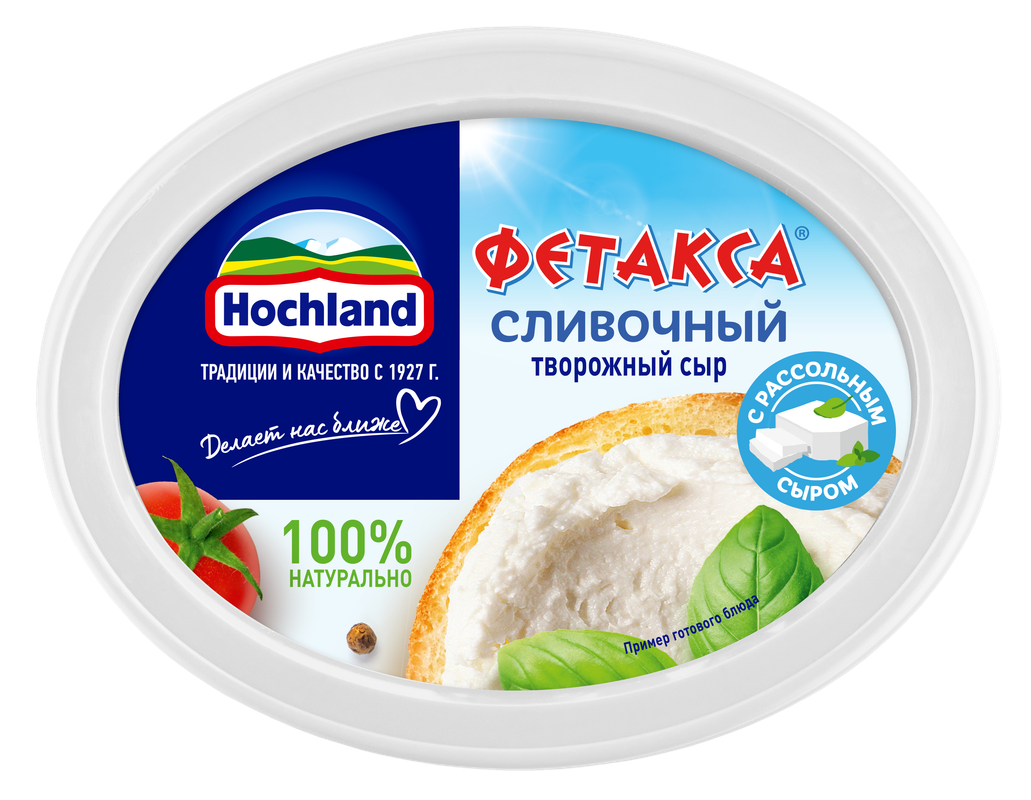 

Сыр творожный Hochland Фетакса Сливочный с добавлением рассольного сыра, 48%, 140 г