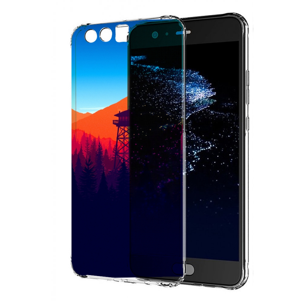 

Чехол бампер MyPads лес с оранжевыми горами для Huawei P10 Plus, Прозрачный, Tocco