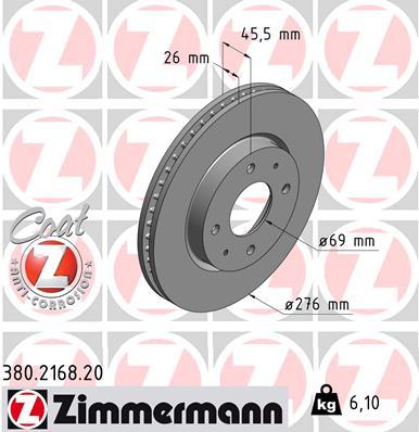 

Тормозной диск ZIMMERMANN 380.2168.20