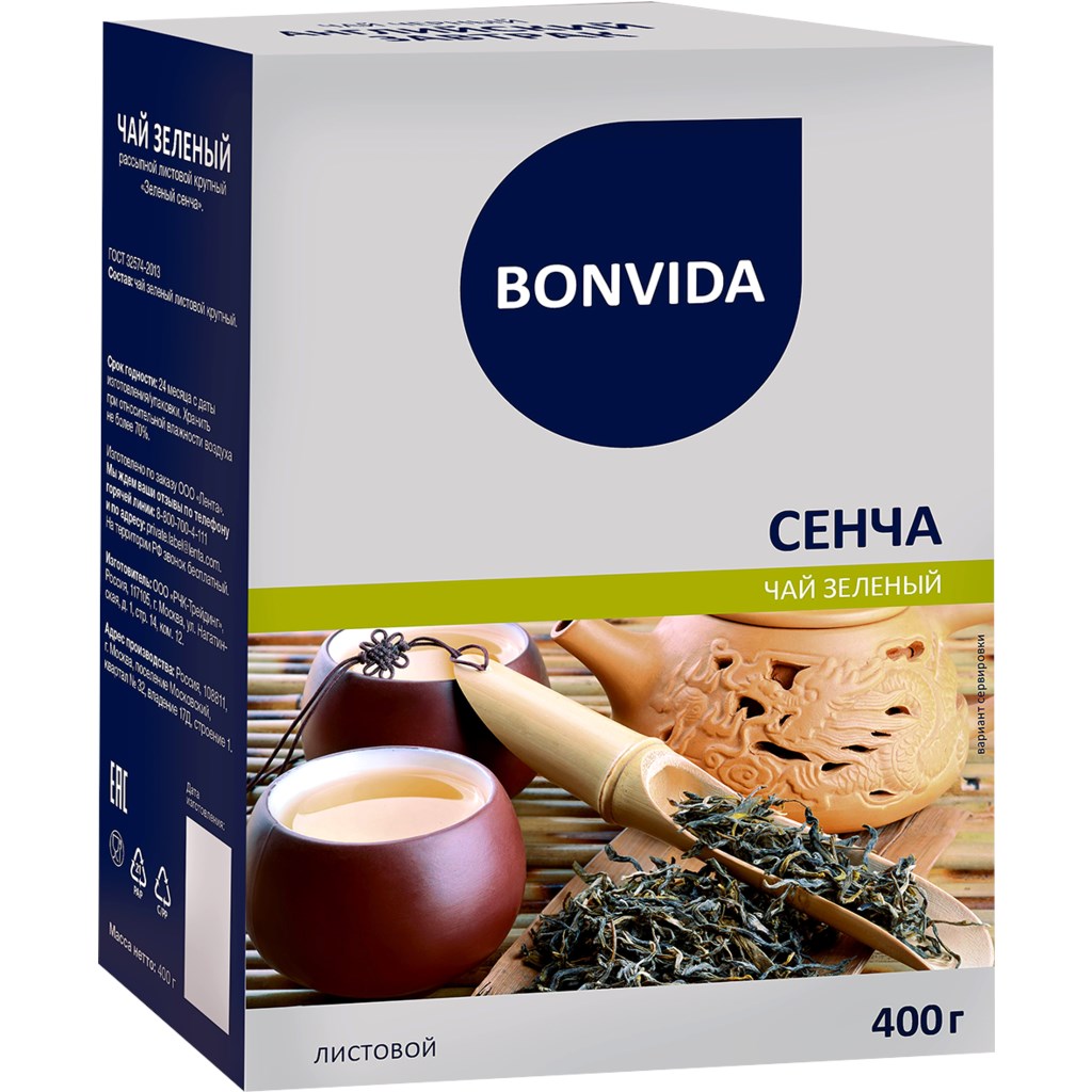 

Чай зеленый Bonvida Сенча листовой 400 г