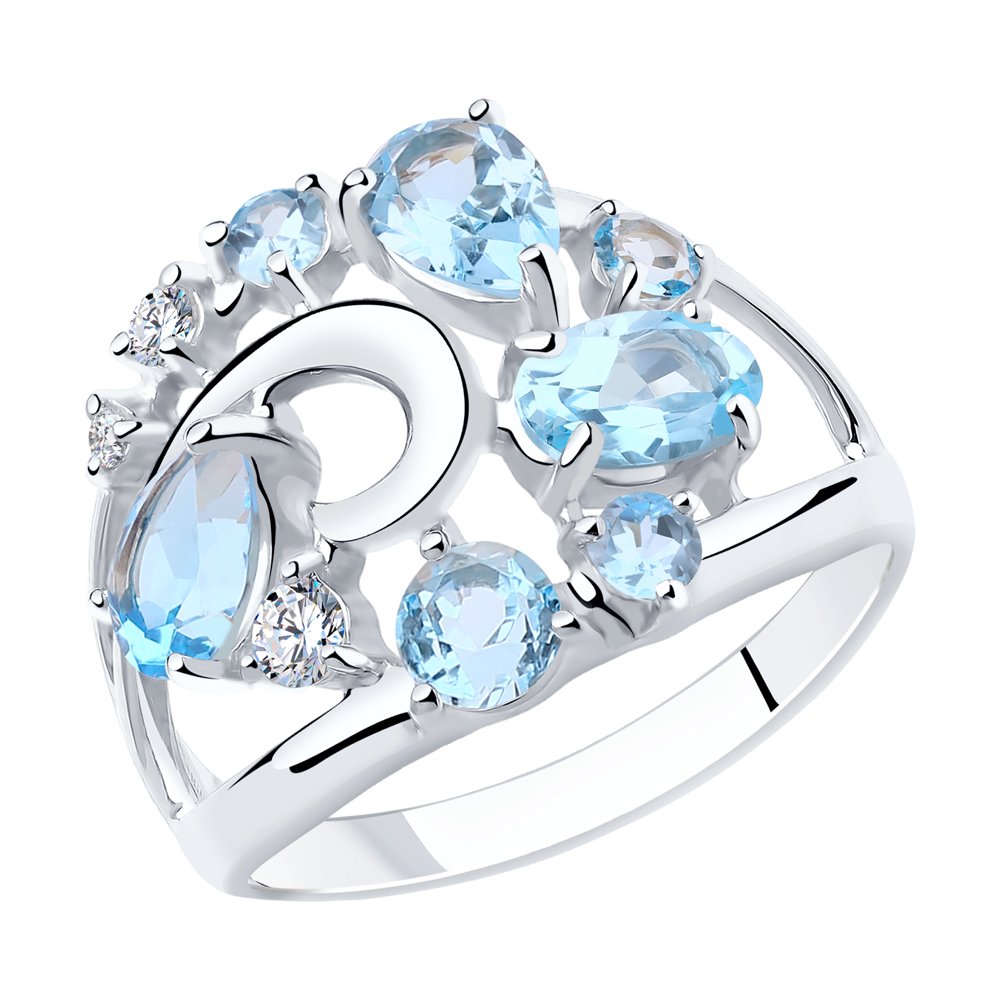 

Кольцо из серебра с фианитом/топазом р. 20 Diamant 94-310-00463-1, 94-310-00463-1