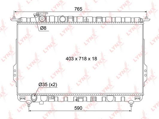 

Радиатор двигателя KIA Lynx RB1067