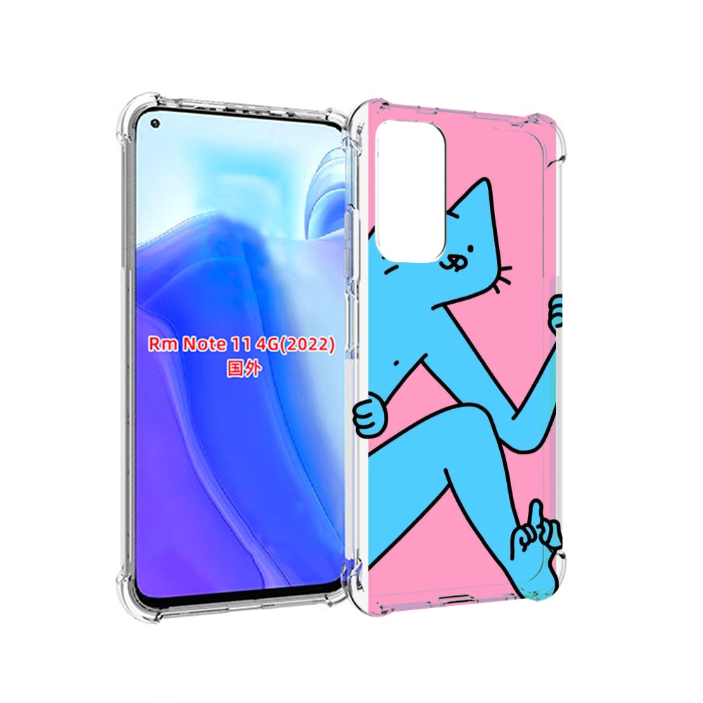 

Чехол MyPads голубой кот в дверце для Xiaomi Redmi Note 11 4G ( Глобальная версия ), Tocco