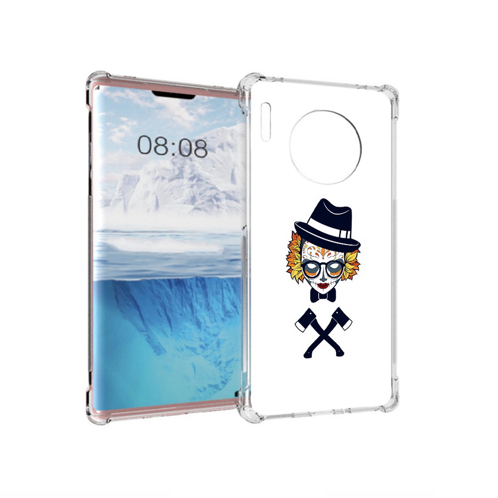

Чехол MyPads Tocco для Huawei Mate 30 Pro девушка в маске с топорами рисунок, Прозрачный, Tocco