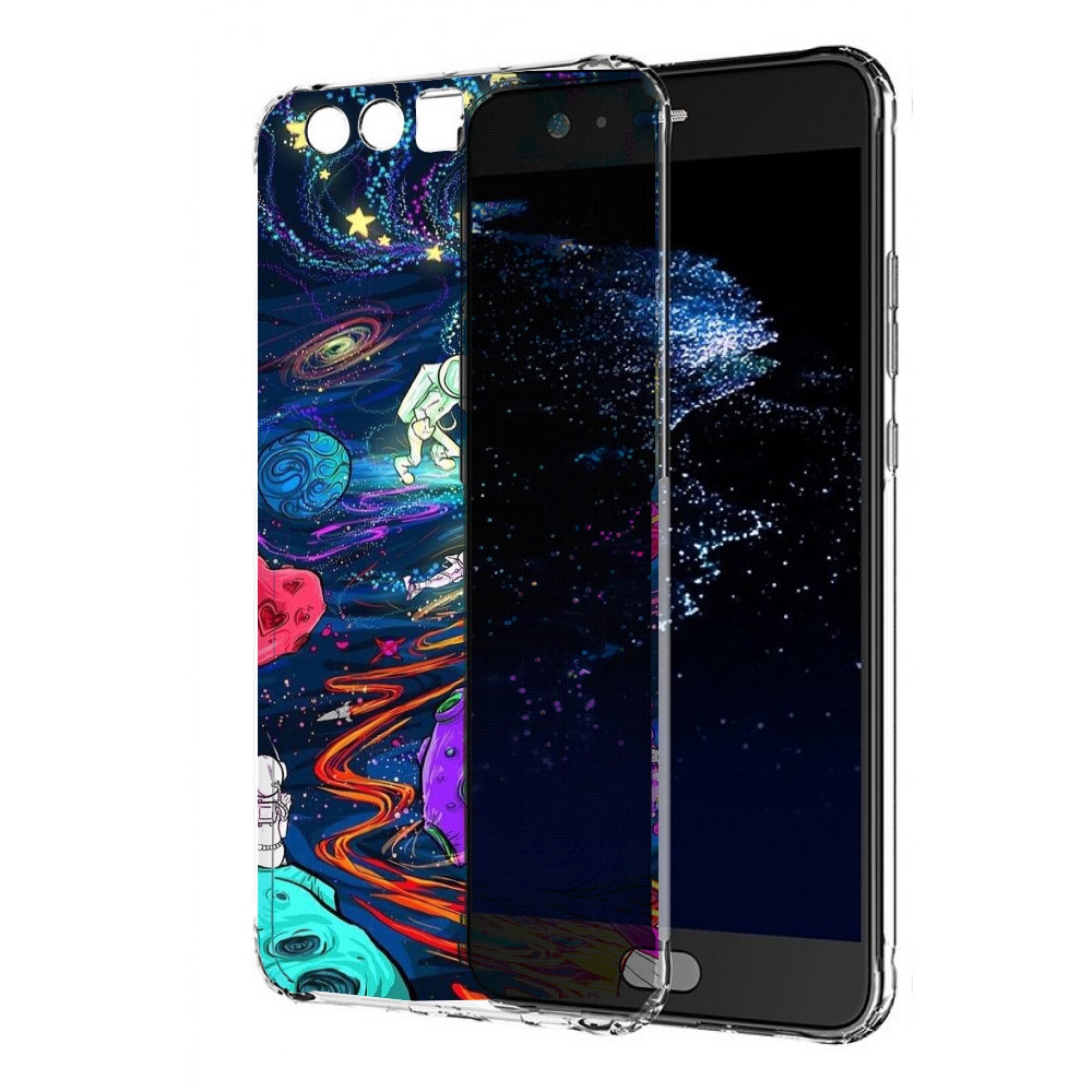 

Чехол бампер MyPads красочный космос для Huawei P10 Plus противо, Прозрачный, Tocco