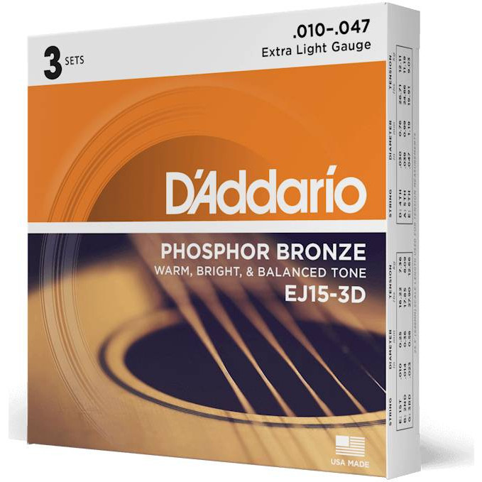 

Струны для акустической гитары DAddario EJ15-3D, EJ15-3D