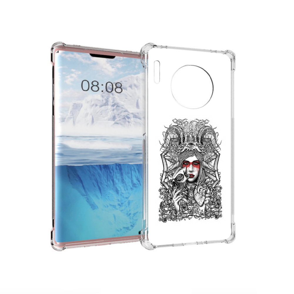 

Чехол MyPads Tocco для Huawei Mate 30 Pro грусная девушка, Прозрачный, Tocco