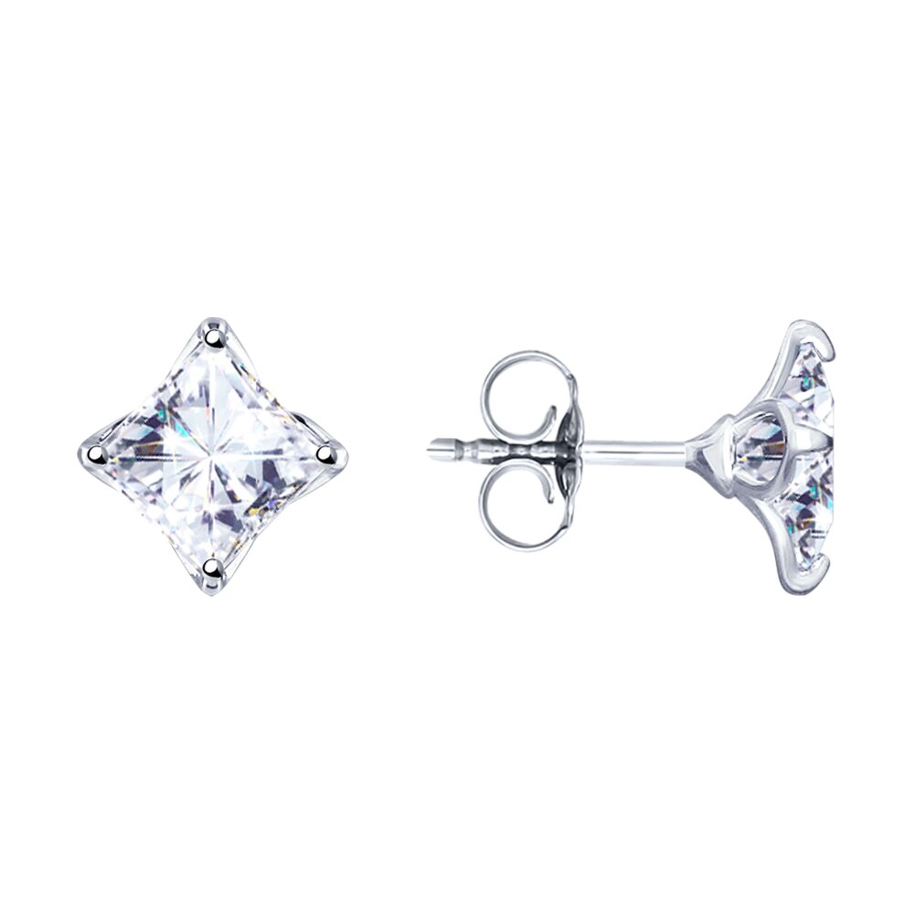 

Серьги пусеты из серебра Diamant 94-122-01643-1, фианит, 94-122-01643-1