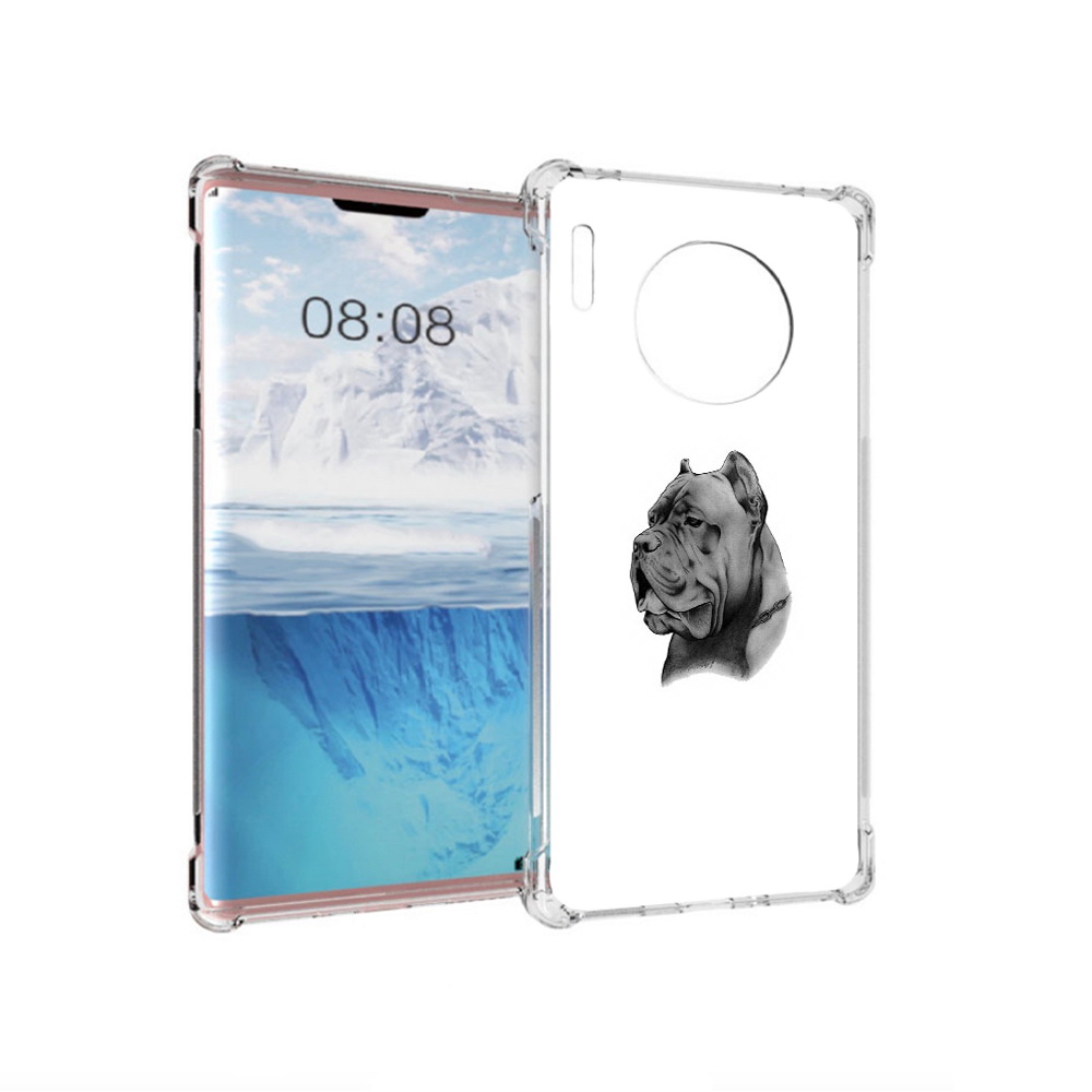 

Чехол MyPads Tocco для Huawei Mate 30 Pro грозный бульдог, Прозрачный, Tocco
