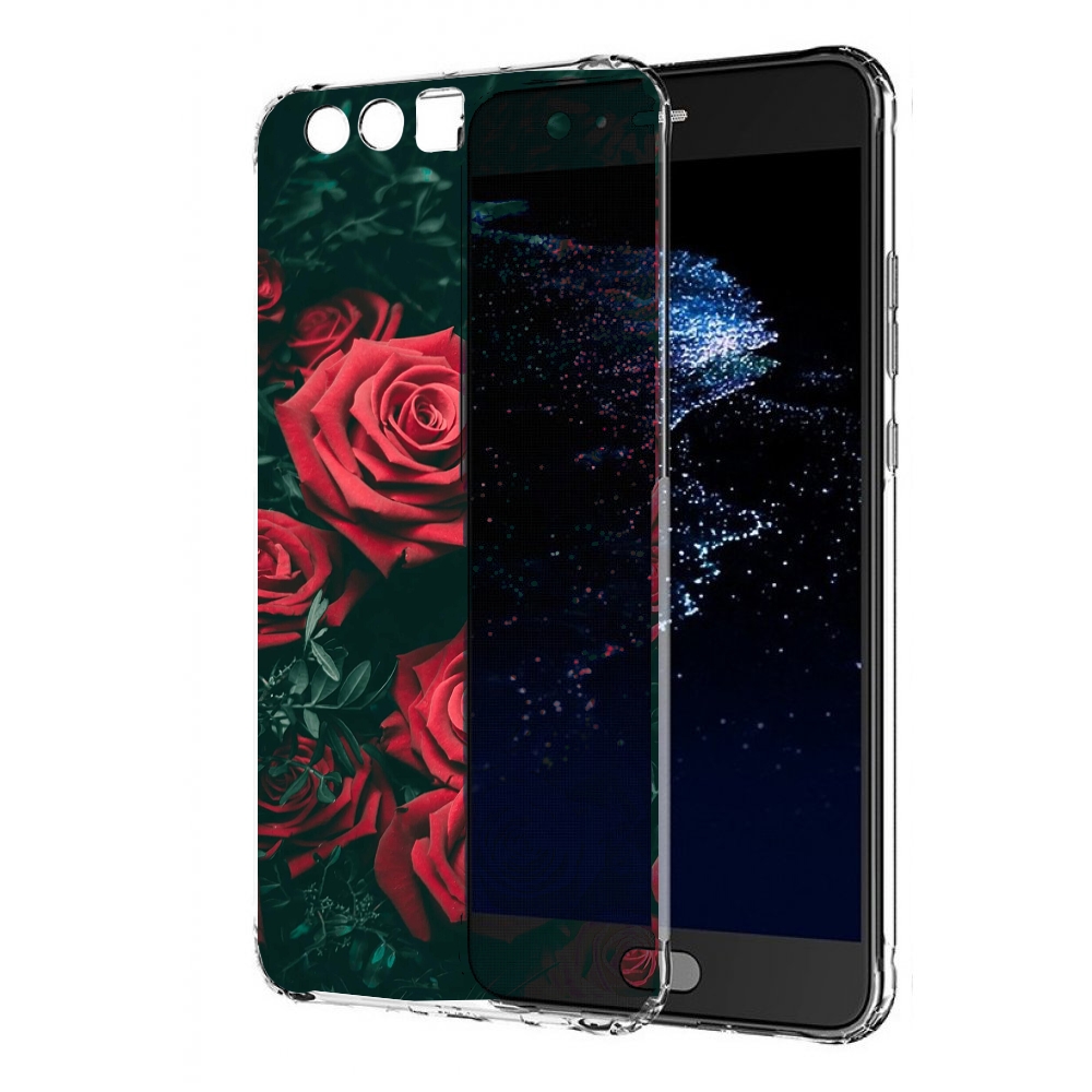 

Чехол бампер MyPads красные-бархатные-розы для Huawei P10 Plus п, Прозрачный, Tocco