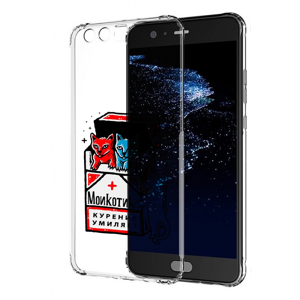 

Чехол бампер MyPads красно-синие-коты для Huawei P10 Plus против, Прозрачный, Tocco