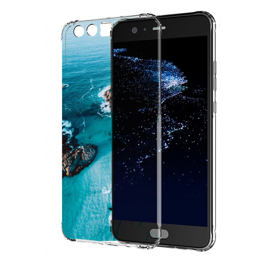 

Чехол бампер MyPads красивый голубой залив для Huawei P10 Plus п, Прозрачный, Tocco