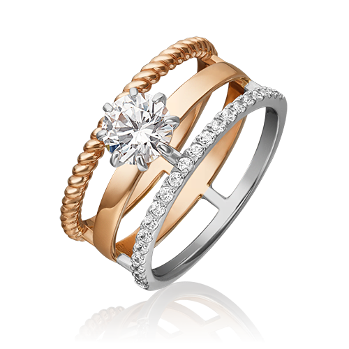 фото Кольцо из золота с swarovski р.19.5 platina jewelry 01-5380-00-501-1111-38