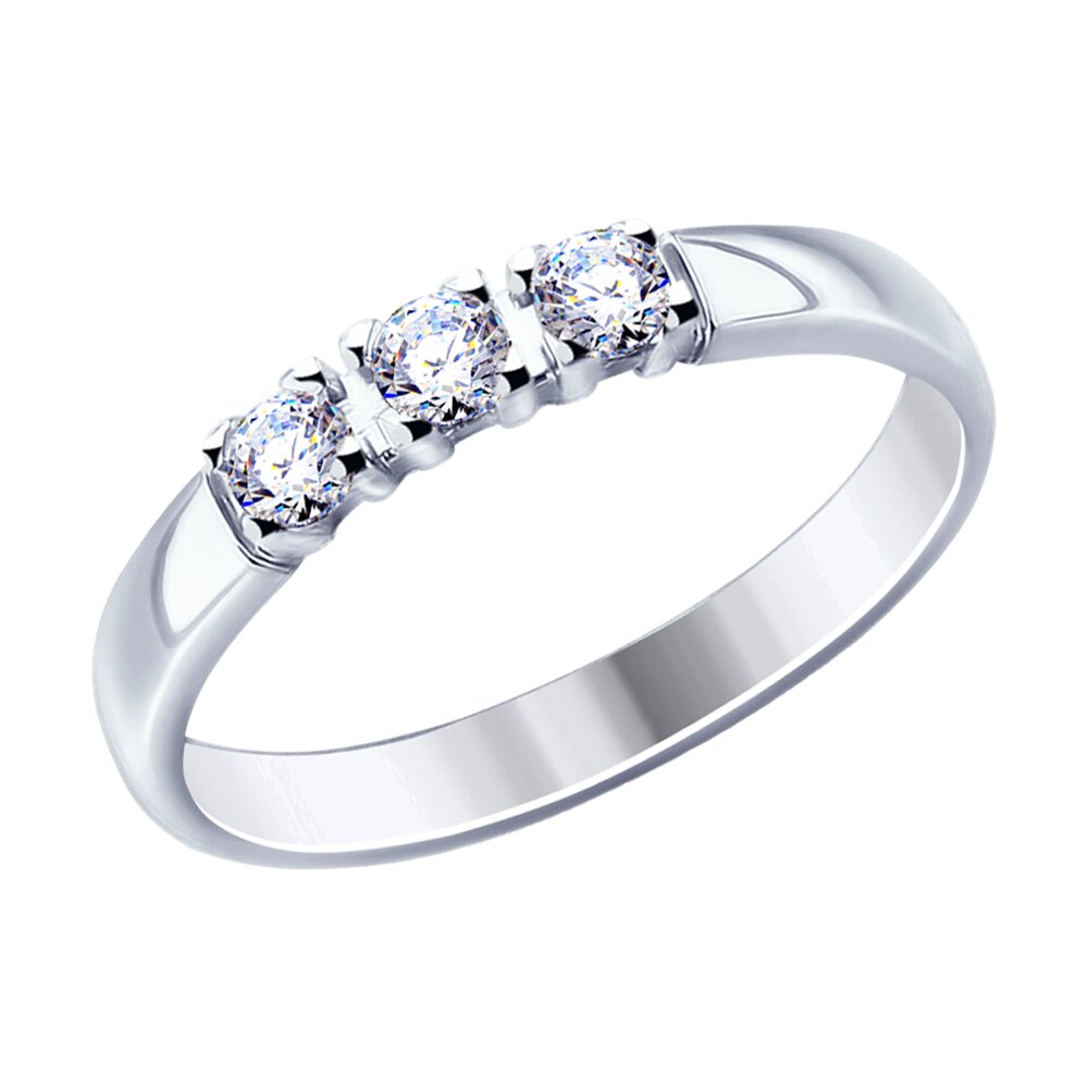 Кольцо из серебра с фианитом р. 16 Diamant 94-110-01638-1