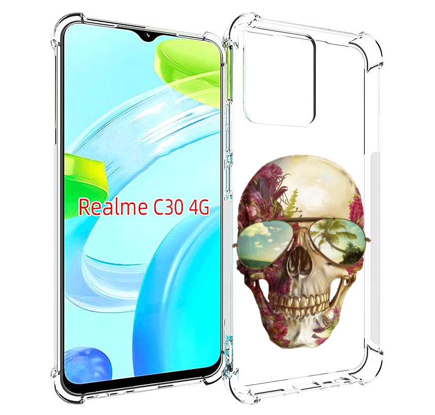 

Чехол MyPads Череп с очками для Realme C30 4G / Narzo 50i Prime, Прозрачный, Tocco