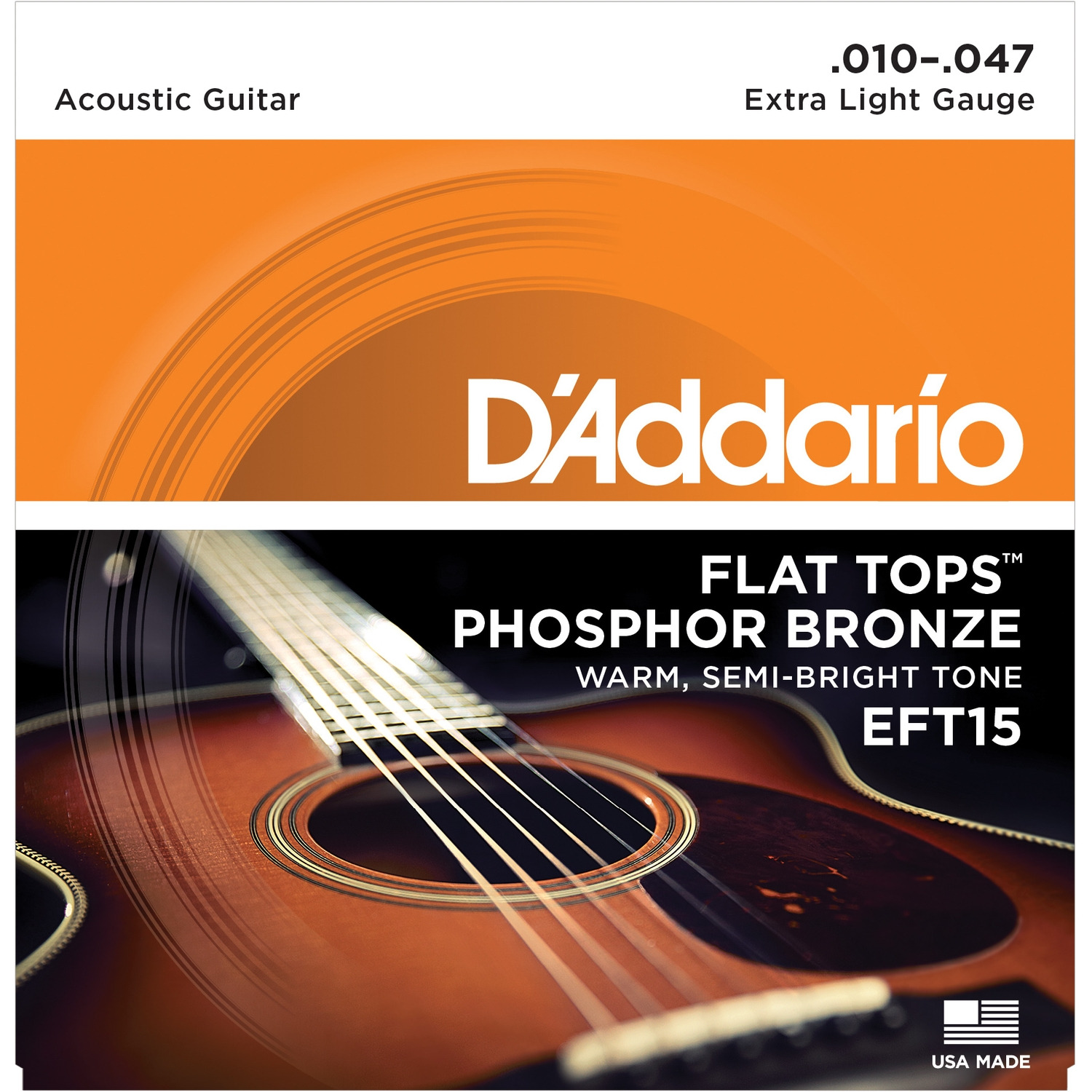 фото Струны для акустической гитары daddario eft15 d'addario