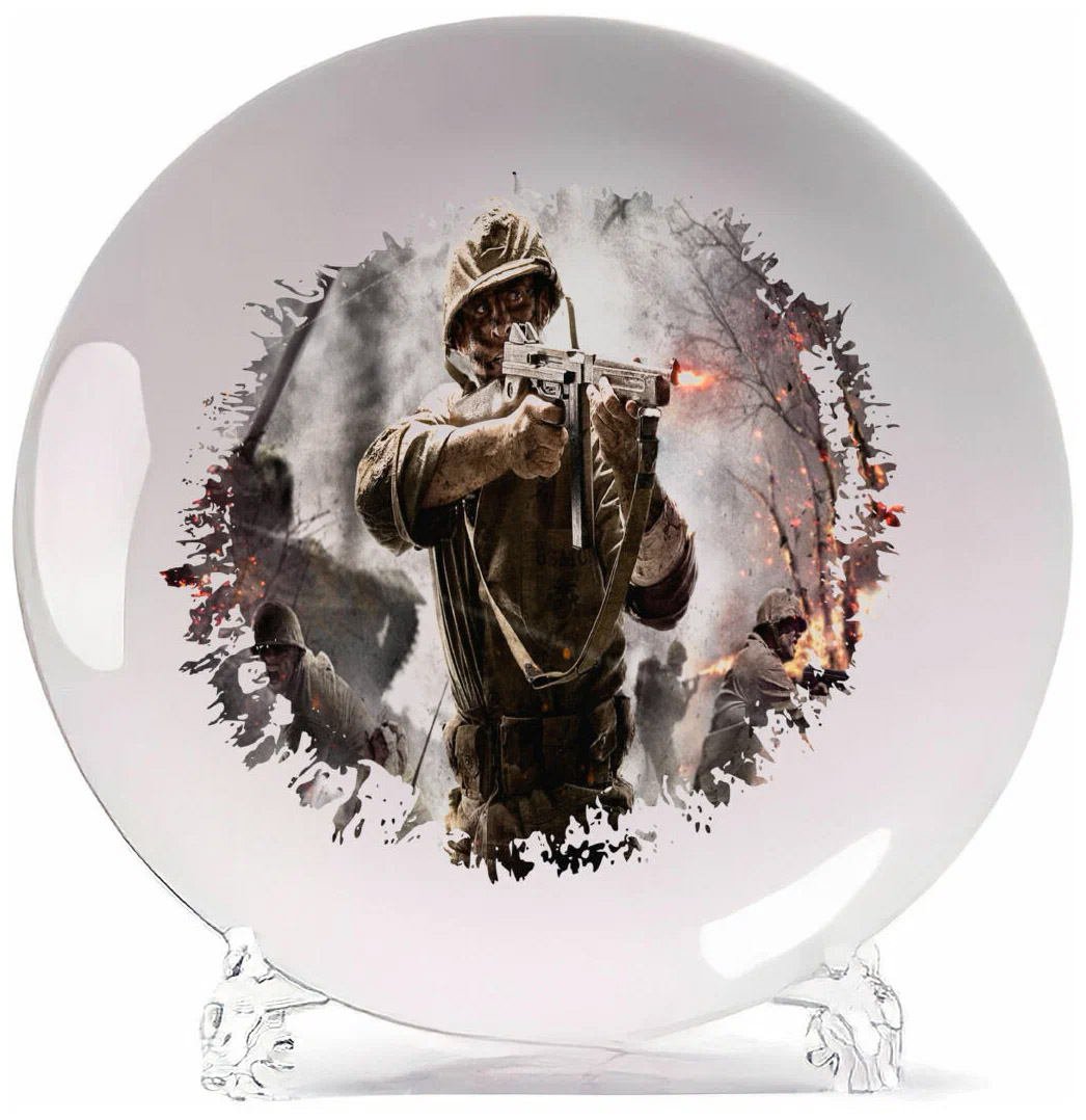 

Тарелка CoolPodarok call of duty 5 world at war Солдаты в бою Юрость Выстрелы