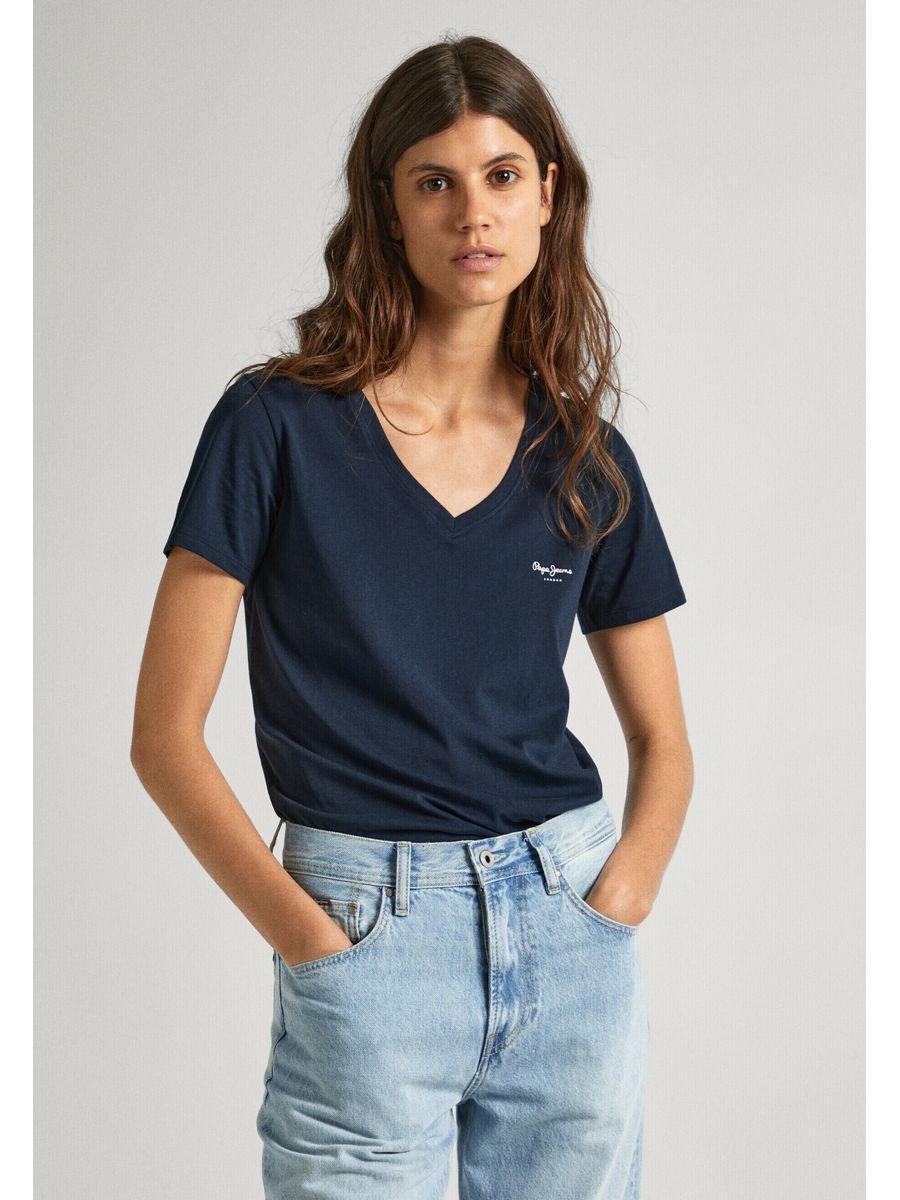 

Футболка женская Pepe Jeans London PE121D0VW синяя M, Синий, PE121D0VW
