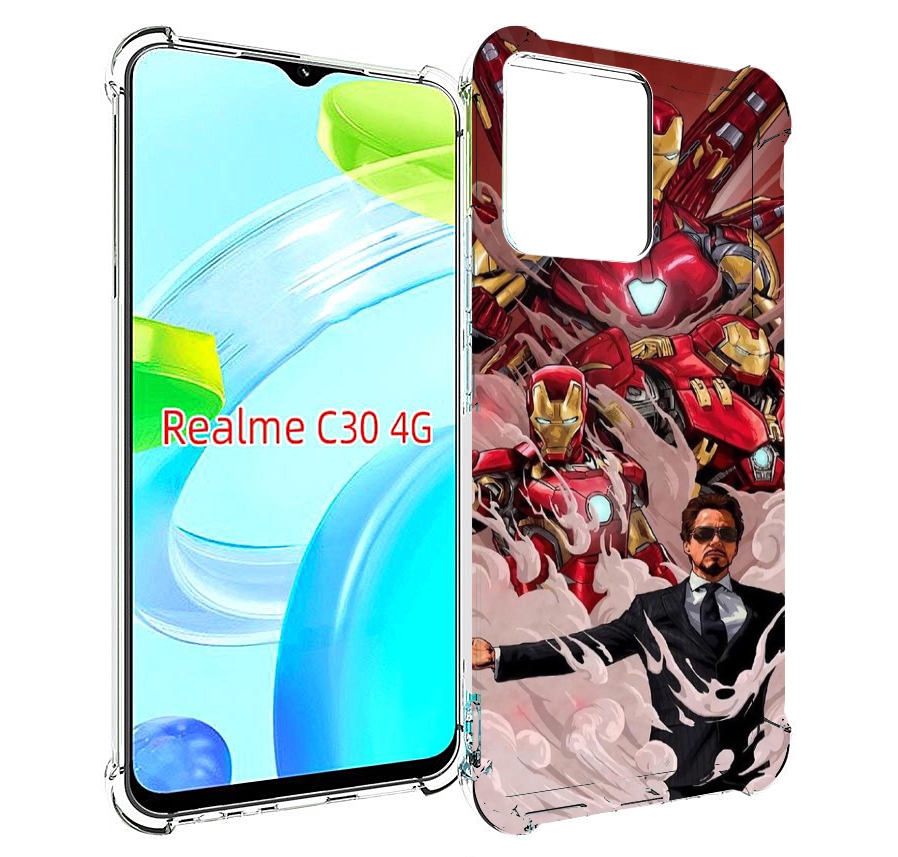 

Чехол MyPads Тони-Старк-и-костюмы для Realme C30 4G / Narzo 50i Prime, Прозрачный, Tocco