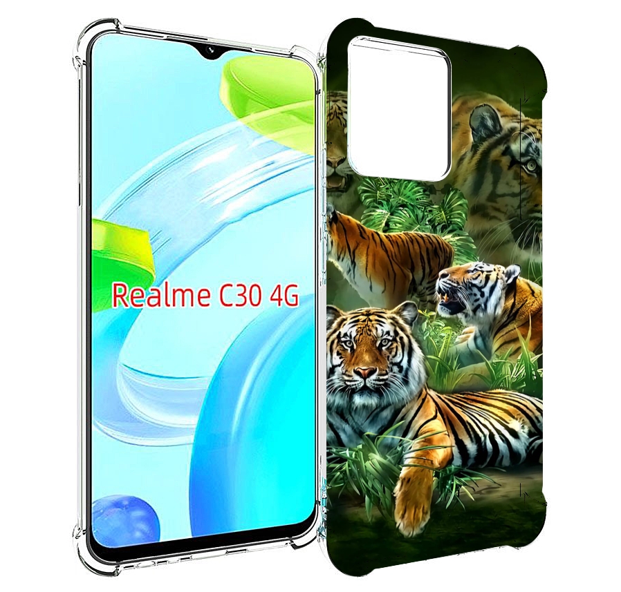 

Чехол MyPads Тигры для Realme C30 4G / Narzo 50i Prime, Прозрачный, Tocco