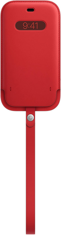 фото Чехол apple leather magsafe (product) red для iphone 12/12 pro (mhye3ze/a)