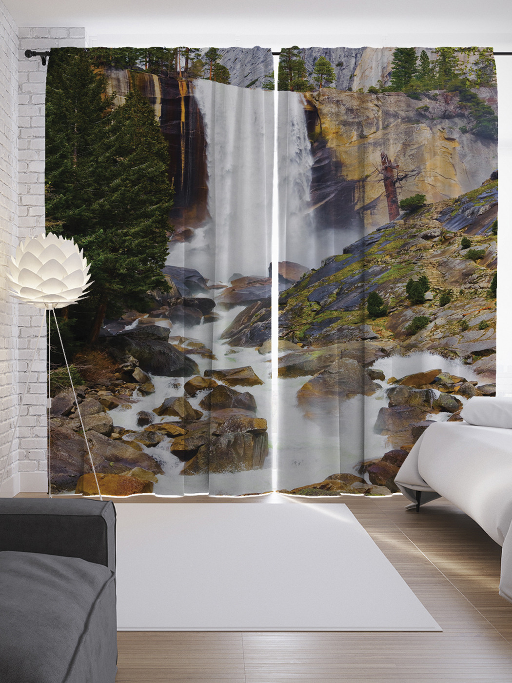 

Шторы с фотопечатью "Опасные камни" из сатена, 290х265 см