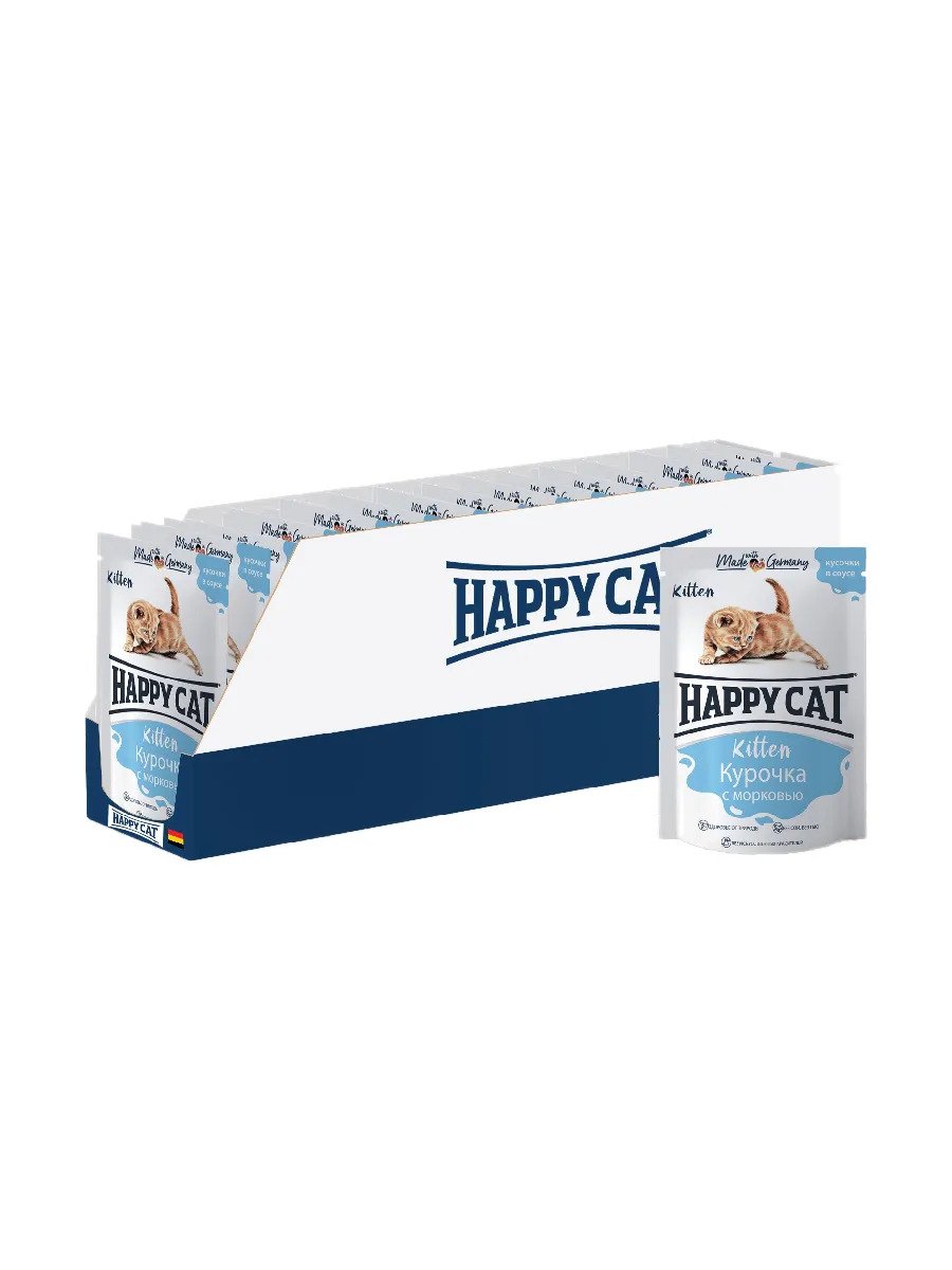 фото Влажный корм для кошек happy cat , овощи, курица, 24шт, 100г