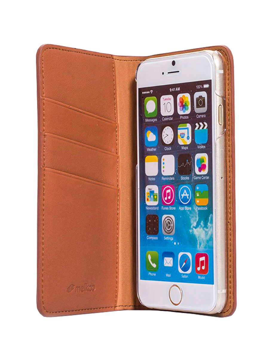 фото Чехол книжка melkco для apple iphone 6/6s (4.7") - herman book style case, коричневый