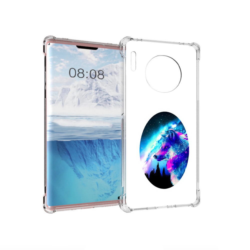 

Чехол MyPads Tocco для Huawei Mate 30 Pro голубой волк, Прозрачный, Tocco