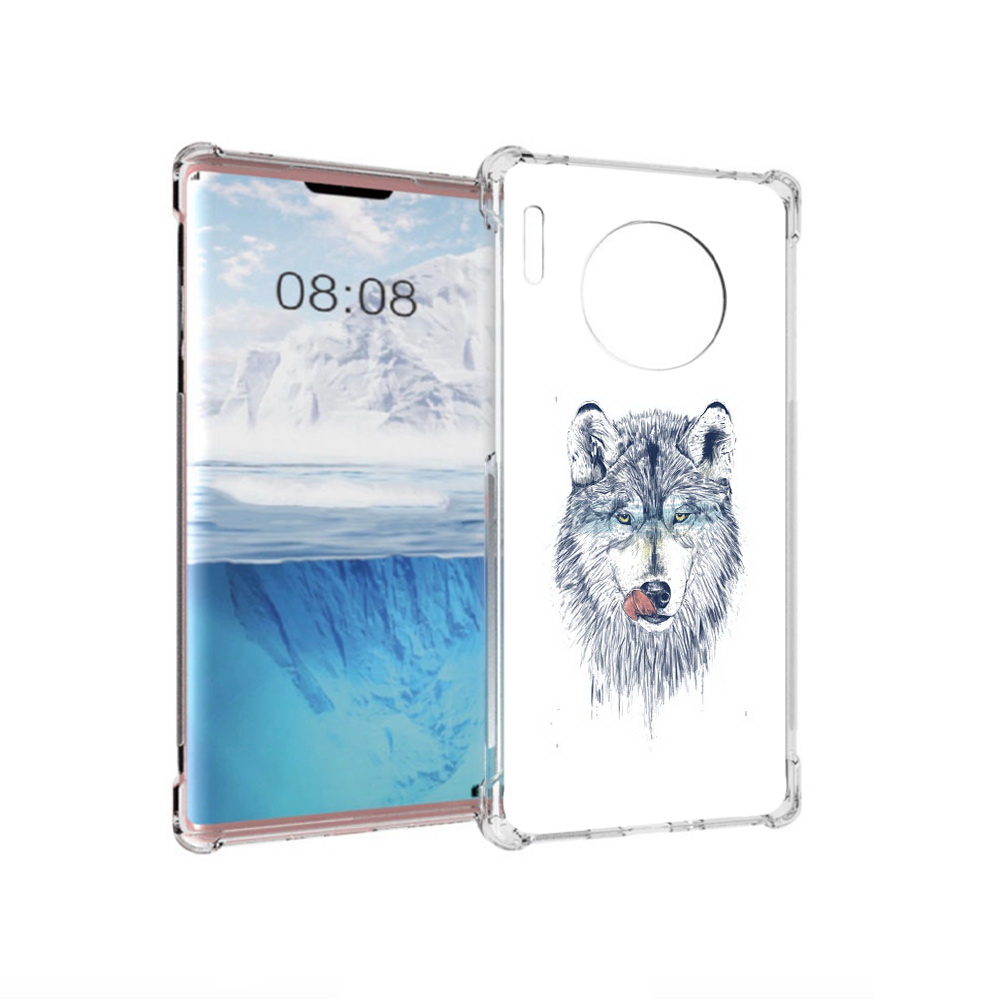 

Чехол MyPads Tocco для Huawei Mate 30 Pro голодгый волк, Прозрачный, Tocco