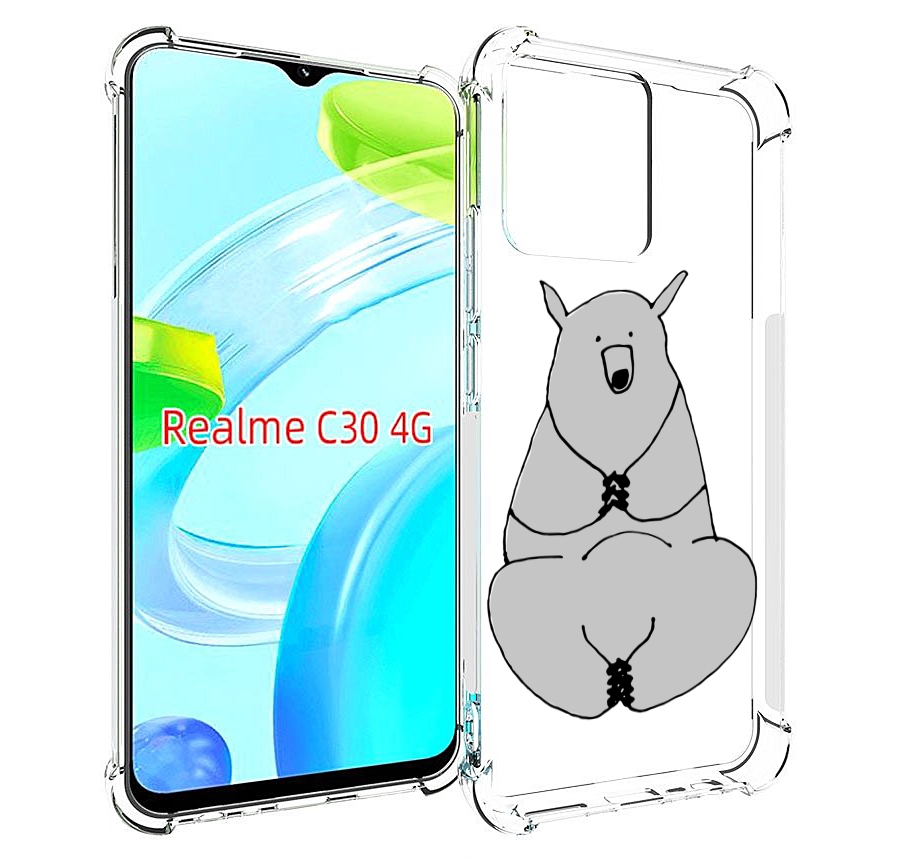 

Чехол MyPads Серый медведь для Realme C30 4G / Narzo 50i Prime, Прозрачный, Tocco