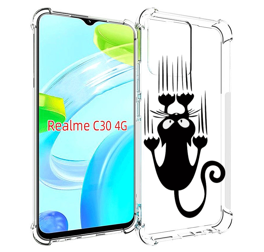 

Чехол MyPads Свисающий-кот для Realme C30 4G / Narzo 50i Prime, Прозрачный, Tocco