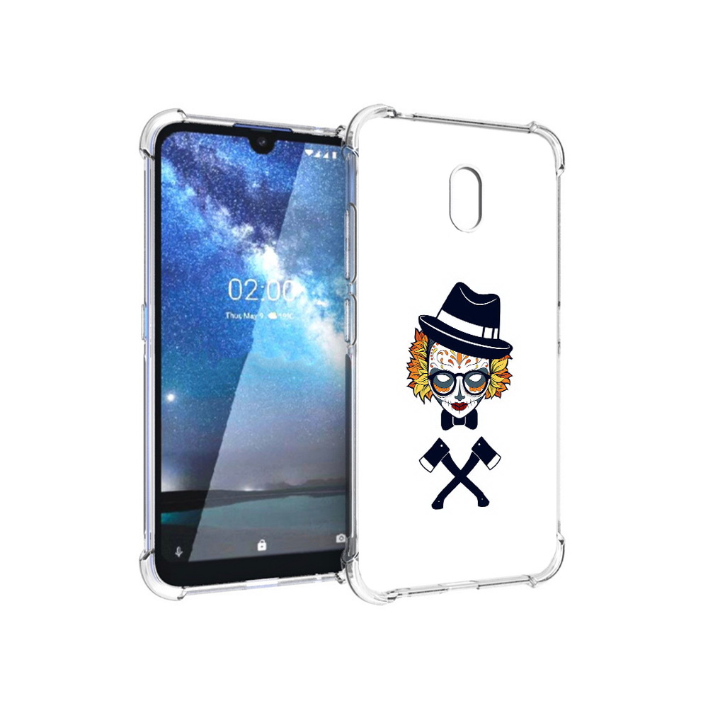 

Чехол MyPads Tocco для Nokia 2.2 девушка в маске с топорами рисунок (PT134721.103.304), Прозрачный, Tocco
