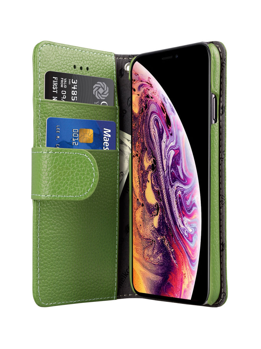 

Кожаный чехол книжка Melkco для Apple iPhone 11 Pro - Wallet Book Type - зеленый