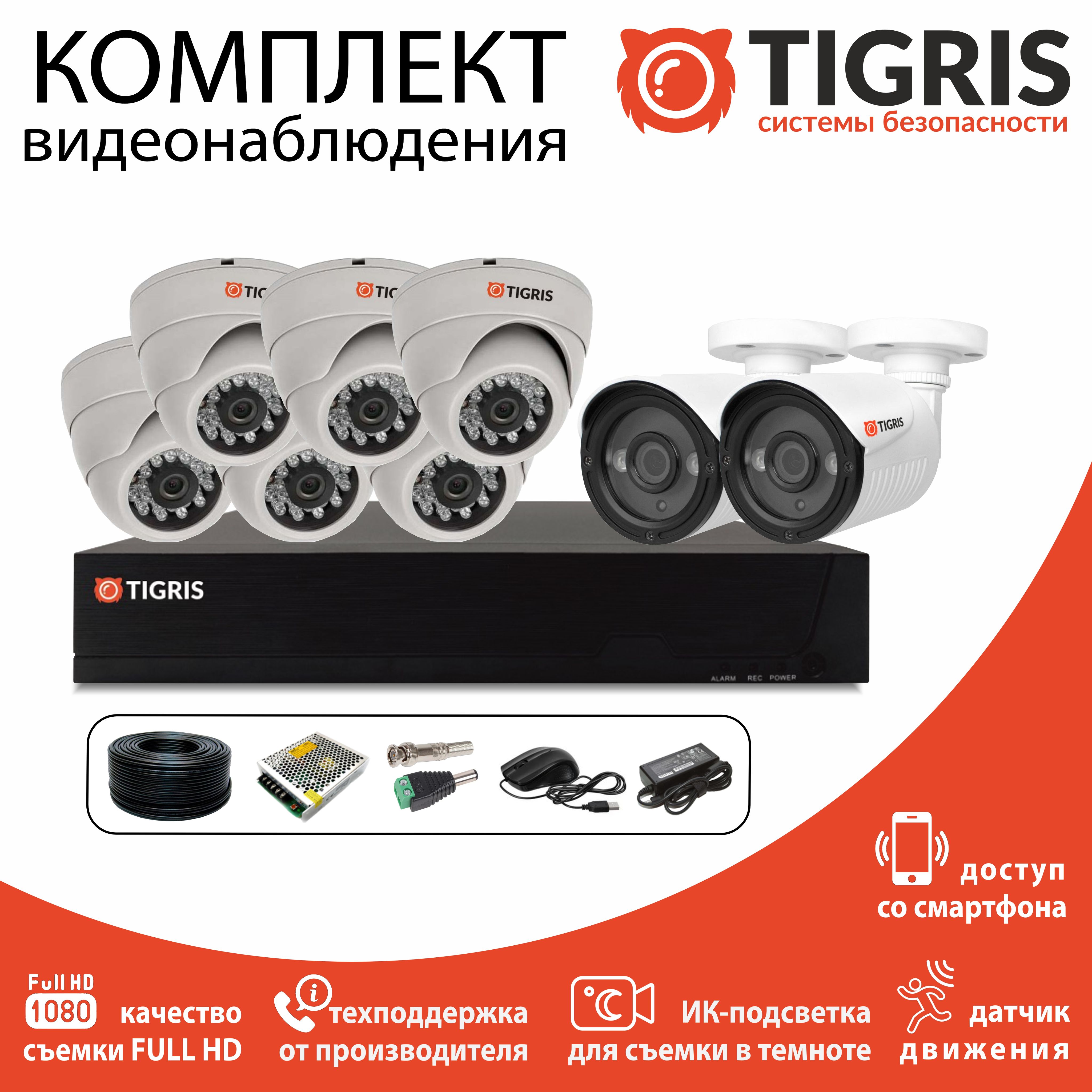 

Комплект видеонаблюдения TIGRIS TGK-DS208AN