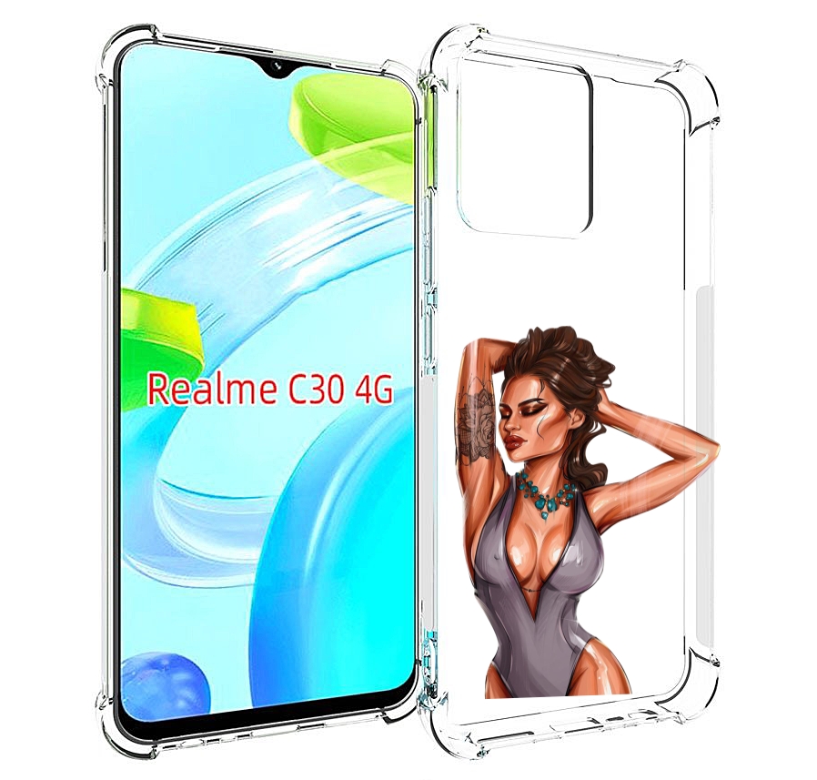 

Чехол MyPads Роскошная-девушка женский для Realme C30 4G / Narzo 50i Prime, Прозрачный, Tocco