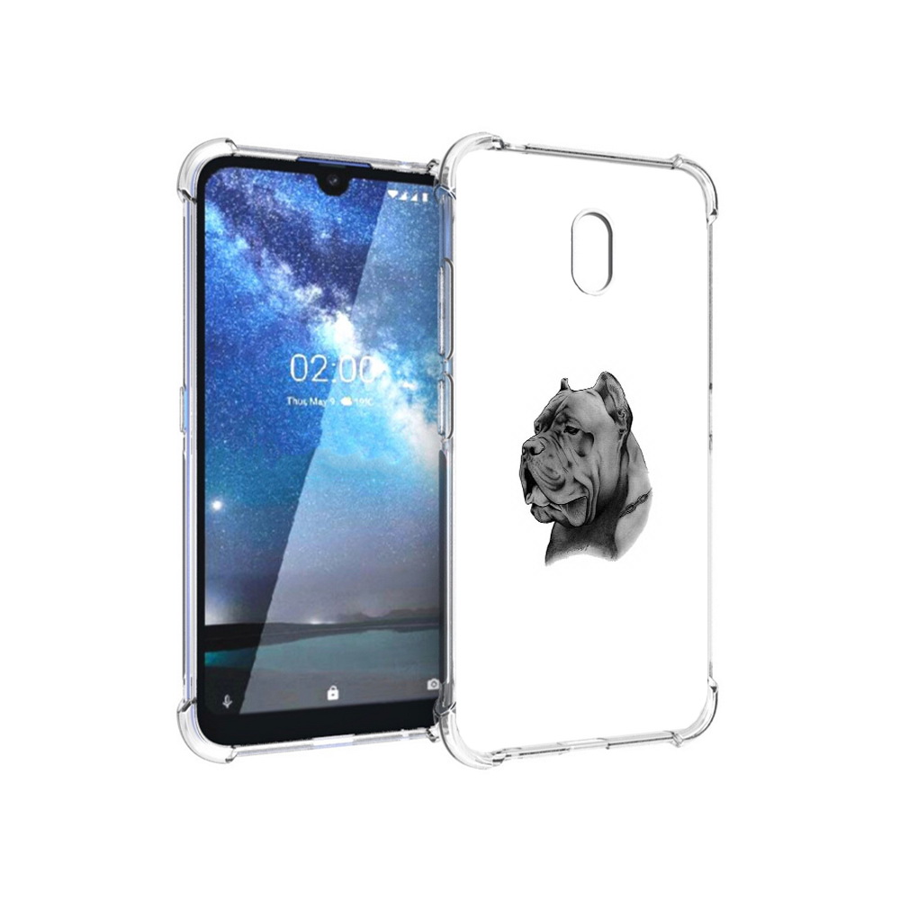 

Чехол MyPads Tocco для Nokia 2.2 грозный бульдог (PT134721.103.300), Прозрачный, Tocco
