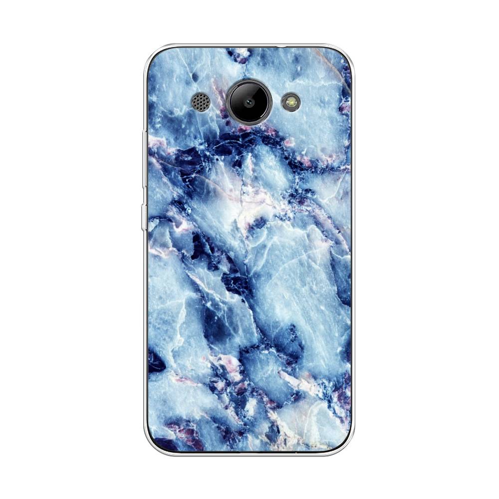 

Чехол на Huawei Y3 2017 "Мрамор с синими прожилками", Синий, 62650-3