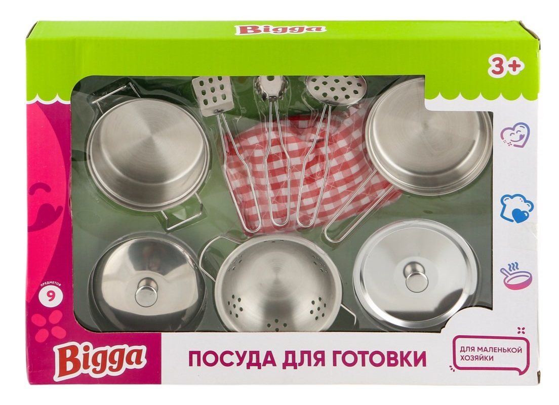 Игровой набор Bigga Посуда для готовки 9 предметов