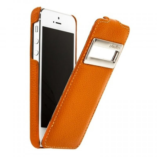 Чехол с окошком Melkco для Apple iPhone 5/5S / iPhone SE - Jacka ID Type - оранжевый