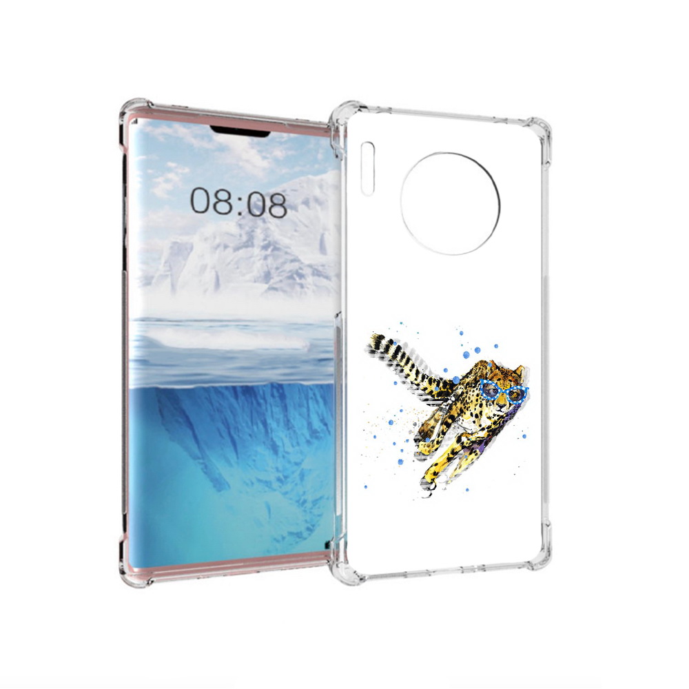 

Чехол MyPads Tocco для Huawei Mate 30 Pro гепард в очках, Прозрачный, Tocco