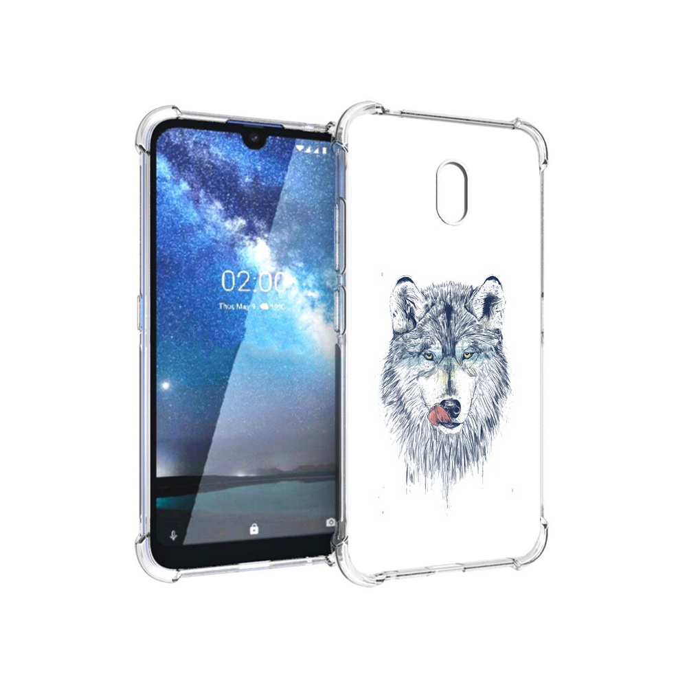 

Чехол MyPads Tocco для Nokia 2.2 голодгый волк (PT134721.103.292), Прозрачный, Tocco