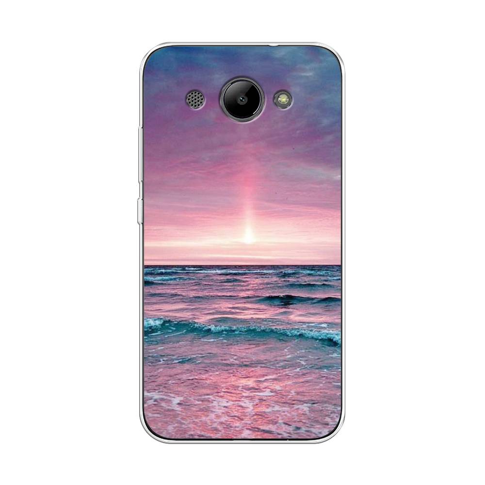 

Чехол на Huawei Y3 2017 "Восход 3", Розовый;голубой, 62650-2